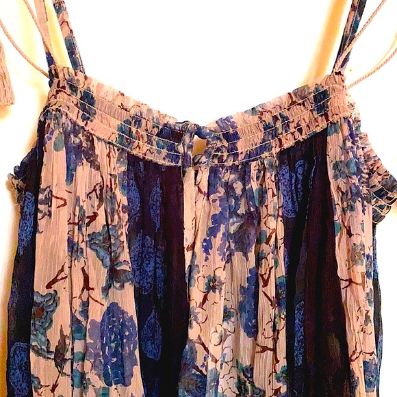 Free People Bohemian Mini Dress with Tassel Straps - Picture 2 of 10
